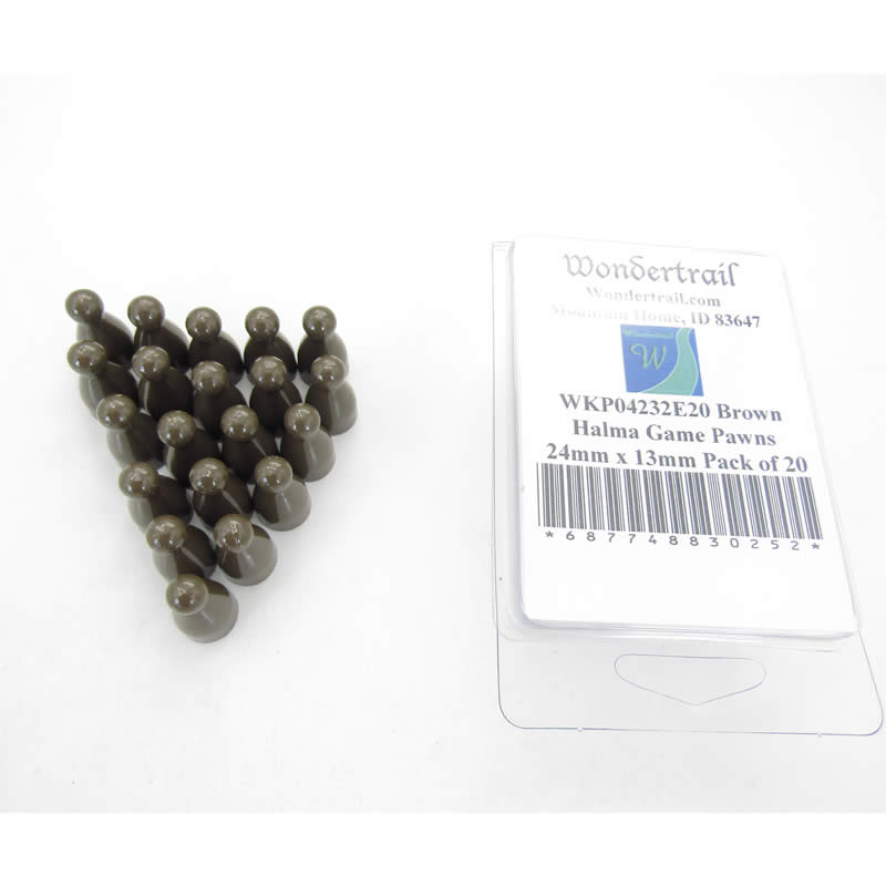 WKP04232E20 Brown Halma Game Pawns 24mm x 13mm Pack of 20 (ONLINE ORDER ONLY)