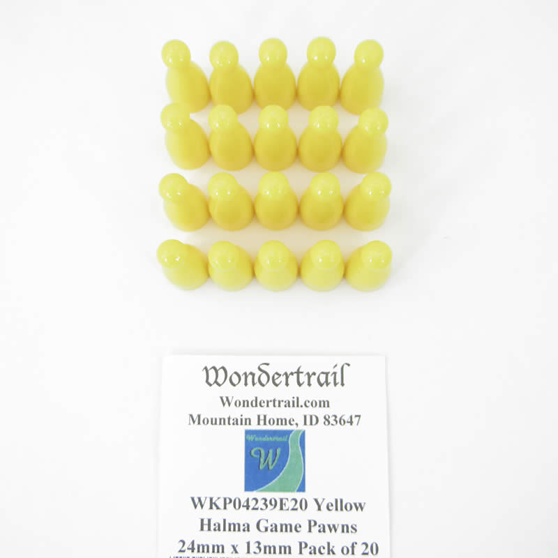 WKP04239E20 Yellow Halma Game Pawns 24mm x 13mm Pack of 20 (ONLINE ORDER ONLY)