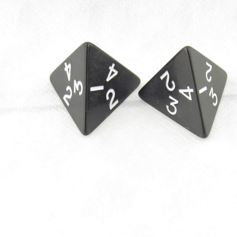 WKP04786E2 Black Jumbo Dice with White Numbers D4 25mm Pack of 2 (ONLINE ORDER ONLY)