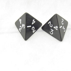 WKP04786E2 Black Jumbo Dice with White Numbers D4 25mm Pack of 2 (ONLINE ORDER ONLY)