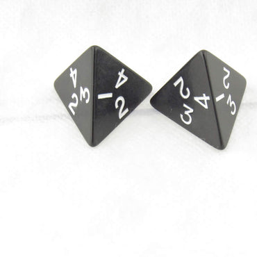 WKP04786E2 Black Jumbo Dice with White Numbers D4 25mm Pack of 2 (ONLINE ORDER ONLY)