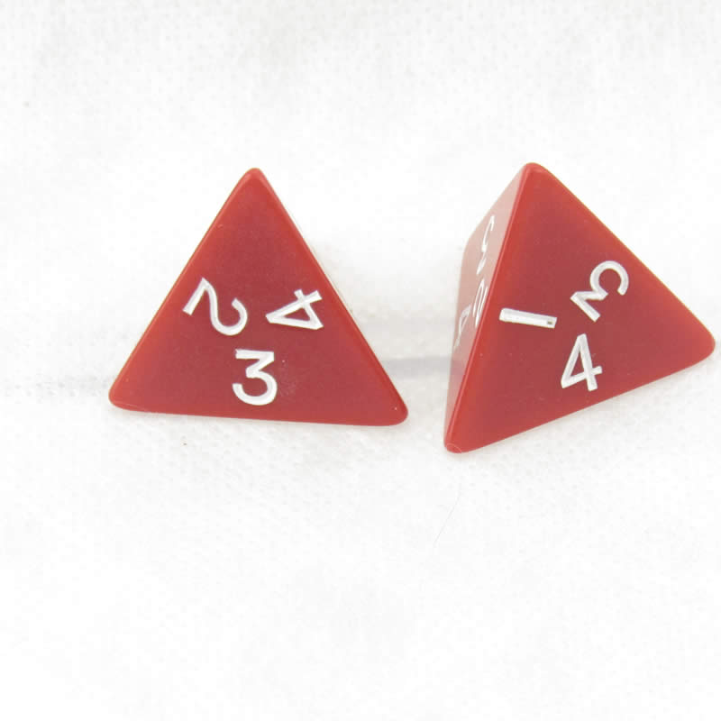 WKP04789E2 Red Jumbo Dice with White Numbers D4 25mm Pack of 2 (ONLINE ORDER ONLY)