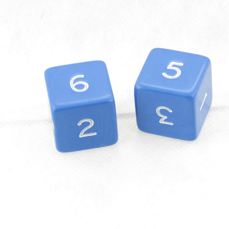 WKP04792E2 Blue Jumbo Dice with White Numbers D6 25mm Pack of 2 (ONLINE ORDER ONLY)