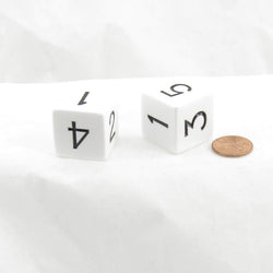 WKP04794E2 White Jumbo Dice with Black Numbers D6 25mm Pack of 2 (ONLINE ORDER ONLY)