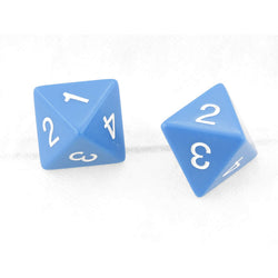 WKP04796E2 Blue Jumbo Dice with White Numbers D8 25mm Pack of 2 (ONLINE ORDER ONLY)