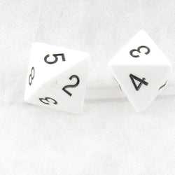 WKP04798E2 White Jumbo Dice with Black Numbers D8 25mm Pack of 2 (ONLINE ORDER ONLY)