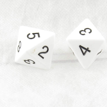 WKP04798E2 White Jumbo Dice with Black Numbers D8 25mm Pack of 2 (ONLINE ORDER ONLY)