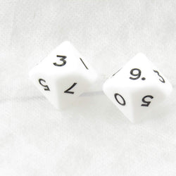 WKP04802E2 White Jumbo Dice with Black Numbers D10 25mm Pack of 2 (ONLINE ORDER ONLY)