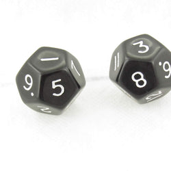 WKP04803E2 Black Jumbo Dice with White Numbers D12 30mm Pack of 2 (ONLINE ORDER ONLY)