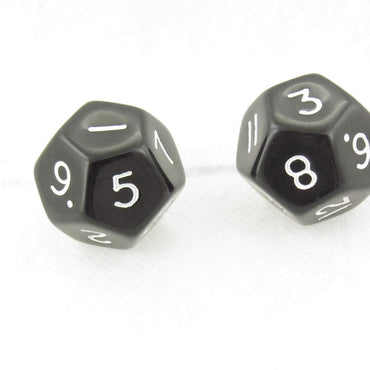 WKP04803E2 Black Jumbo Dice with White Numbers D12 30mm Pack of 2 (ONLINE ORDER ONLY)