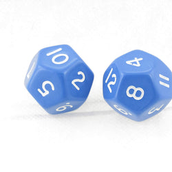 WKP04804E2 Blue Jumbo Dice White Numbers D12 30mm Pack of 2 (ONLINE ORDER ONLY)