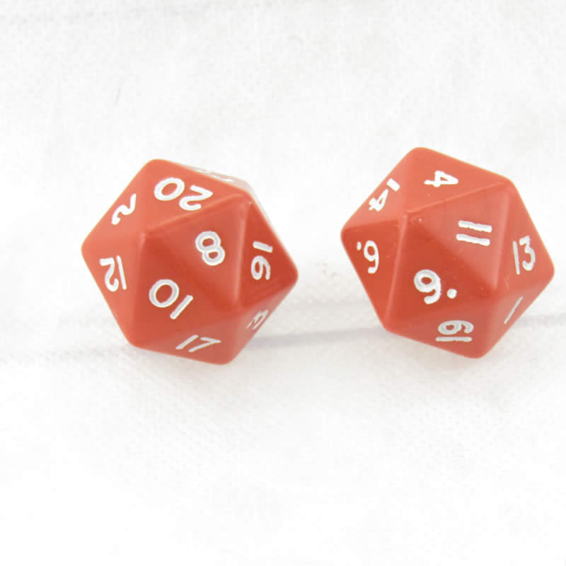 WKP04809E2 Red Jumbo Dice with White Numbers D20 30mm Pack of 2 (ONLINE ORDER ONLY)