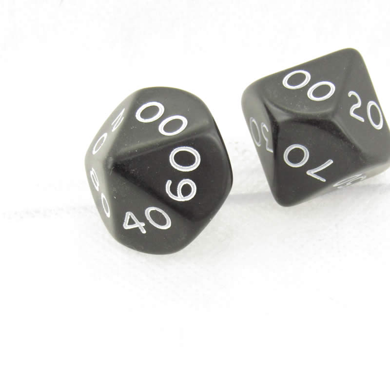WKP04811E2 Black Jumbo Dice with White Numbers DT10 25mm Pack of 2 (ONLINE ORDER ONLY)