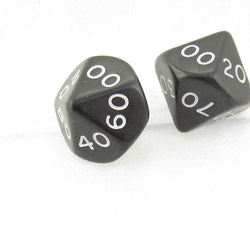 WKP04811E2 Black Jumbo Dice with White Numbers DT10 25mm Pack of 2 (ONLINE ORDER ONLY)