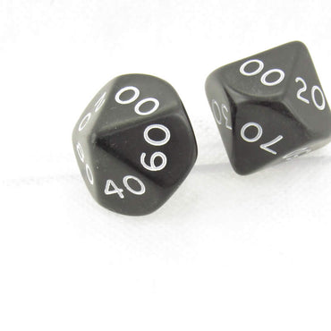WKP04811E2 Black Jumbo Dice with White Numbers DT10 25mm Pack of 2 (ONLINE ORDER ONLY)