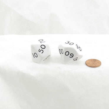 WKP04814E2 White Jumbo Dice with Black Numbers DT10 25mm Pack of 2 (ONLINE ORDER ONLY)