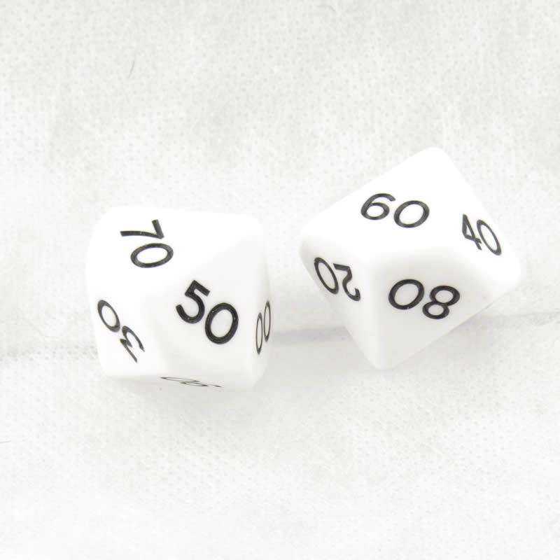 WKP04814E2 White Jumbo Dice with Black Numbers DT10 25mm Pack of 2 (ONLINE ORDER ONLY)