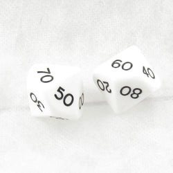 WKP04814E2 White Jumbo Dice with Black Numbers DT10 25mm Pack of 2 (ONLINE ORDER ONLY)