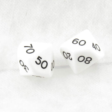WKP04814E2 White Jumbo Dice with Black Numbers DT10 25mm Pack of 2 (ONLINE ORDER ONLY)