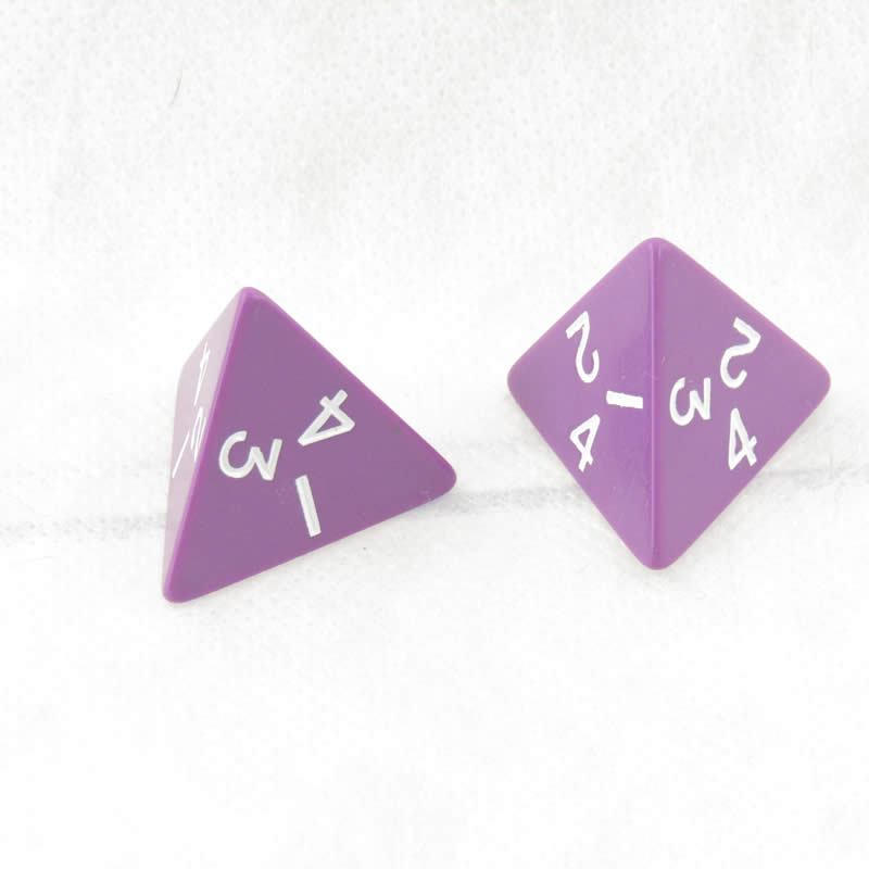 WKP05133E2 Purple Jumbo Dice with White Numbers D4 25mm Pack of 2 (ONLINE ORDER ONLY)