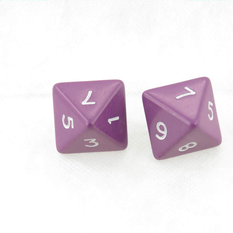 WKP05135E2 Purple Jumbo Dice with White Numbers D8 25mm Pack of 2 (ONLINE ORDER ONLY)