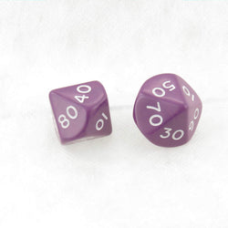 WKP05139E2 Purple Jumbo Dice with White Numbers DT10 25mm Pack of 2 (ONLINE ORDER ONLY)
