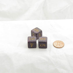 WKP06071E3 Hurricane Elemental Dice Gold Numbers D6 16mm Pack of 3 (ONLINE ORDER ONLY)