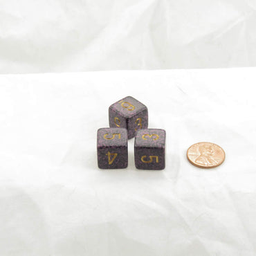 WKP06071E3 Hurricane Elemental Dice Gold Numbers D6 16mm Pack of 3 (ONLINE ORDER ONLY)