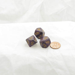 WKP06083E3 Hurricane Elemental Dice Gold Numbers D10 16mm Pack of 3 (ONLINE ORDER ONLY)