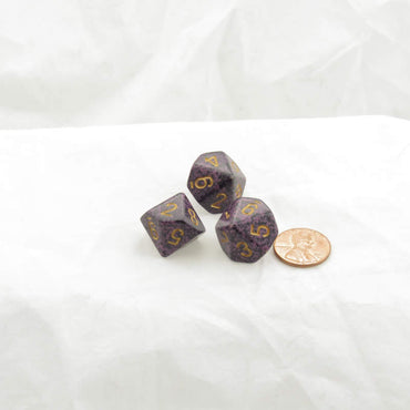 WKP06083E3 Hurricane Elemental Dice Gold Numbers D10 16mm Pack of 3 (ONLINE ORDER ONLY)
