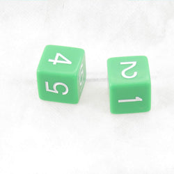 WKP06526E2 Green Jumbo Dice with White Numbers D6 25mm Pack of 2 (ONLINE ORDER ONLY)