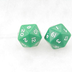 WKP06530E2 Green Jumbo Dice with White Numbers D20 30mm Pack of 2 (ONLINE ORDER ONLY)