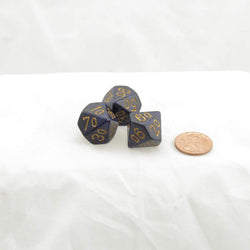 WKP09060E3 Golden Cobalt Elemental Dice Gold Numbers DT10 16mm Pack of 3 (ONLINE ORDER ONLY)