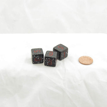 WKP09636E3 Space Elemental Dice Red Numbers D6 16mm Pack of 3 (ONLINE ORDER ONLY)