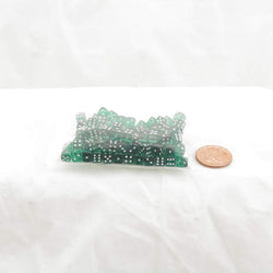 WKP09701PK Emerald Transparent D6 Dice White Pips 5mm Pack of 120 (ONLINE ORDER ONLY)