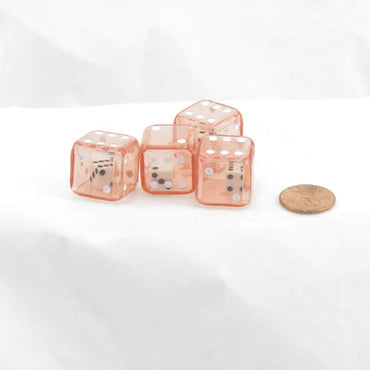 WKP10302E4 Red Doubling Cube Dice White Pips D8 19mm (3/4in) (White Die Inside) Pack of 4 (ONLINE ORDER ONLY)