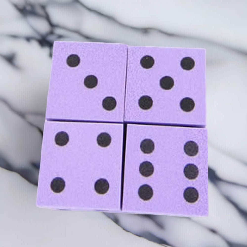 WKP10932E4 Purple Foam Dice Black Dots D6 25mm (1in) Pack of 4 (ONLINE ORDER ONLY)