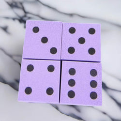 WKP10932E4 Purple Foam Dice Black Dots D6 25mm (1in) Pack of 4 (ONLINE ORDER ONLY)