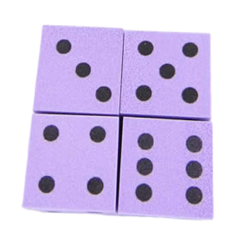 WKP10932E4 Purple Foam Dice Black Dots D6 25mm (1in) Pack of 4 (ONLINE ORDER ONLY)