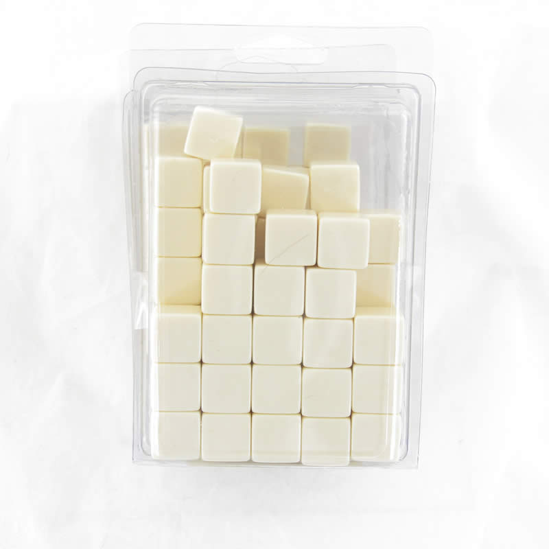 WKP12490B1 Ivory Blank Opaque Dice Counting Cubes D6 16mm (5/8in) Bulk Pack of 100 (ONLINE ORDER ONLY)