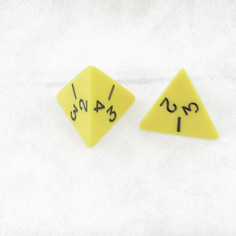 WKP13036E2 Yellow Jumbo Dice Black Numbers D4 25mm Set of 2 (ONLINE ORDER ONLY)
