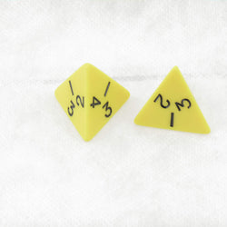 WKP13036E2 Yellow Jumbo Dice Black Numbers D4 25mm Set of 2 (ONLINE ORDER ONLY)