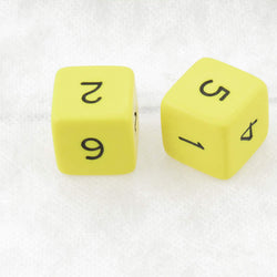 WKP13037E2 Yellow Jumbo Dice Black Numbers D6 25mm Set of 2 (ONLINE ORDER ONLY)