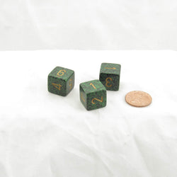 WKP13073E3 Golden Recon Elemental Dice Gold Numbers D6 16mm Pack of 3 (ONLINE ORDER ONLY)