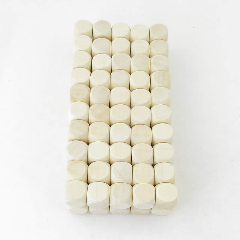 WKP15898B1 Wooden Blank Dice Cubes D6 16mm (5/8in) Pack of 100 (ONLINE ORDER ONLY)