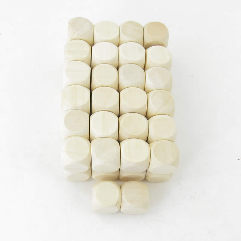 WKP15898E50 Wooden Blank Dice Cubes D6 16mm (5/8in) Pack of 50 (ONLINE ORDER ONLY)