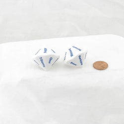 WKP19039E2 White Opaque Dice Blue Weather D14 26mm (1.02in) Set of 2 (ONLINE ORDER ONLY)