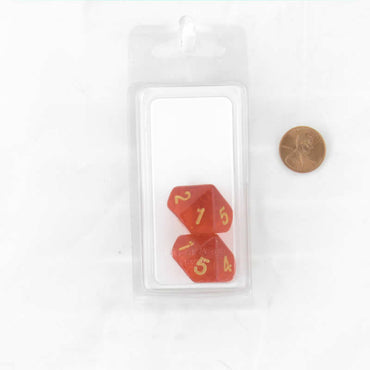 WKP19584E2 Red Countdown Dice Gold Colored Numbers D10 20mm Set of 2 (ONLINE ORDER ONLY)