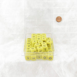 WKP19689E50 Binary Yellow Opaque Dice Black Numbers 0-1 3 Times D6 16mm Pack of 50 (ONLINE ORDER ONLY)