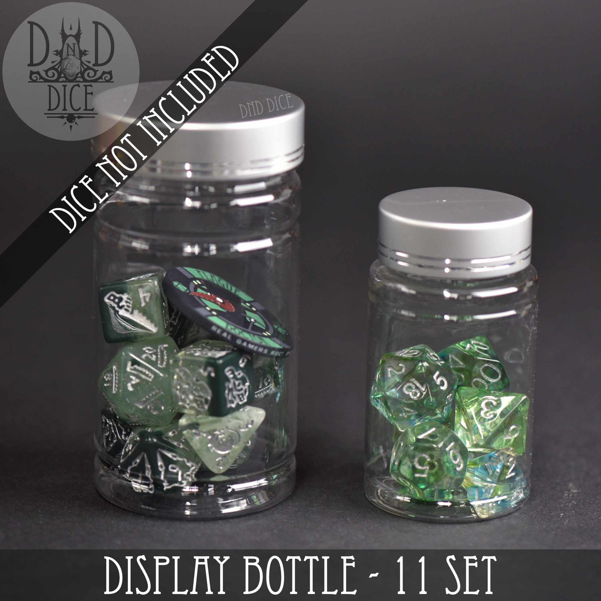 Display Bottle - 7 & 11 Dice Sets (Online Order Only)